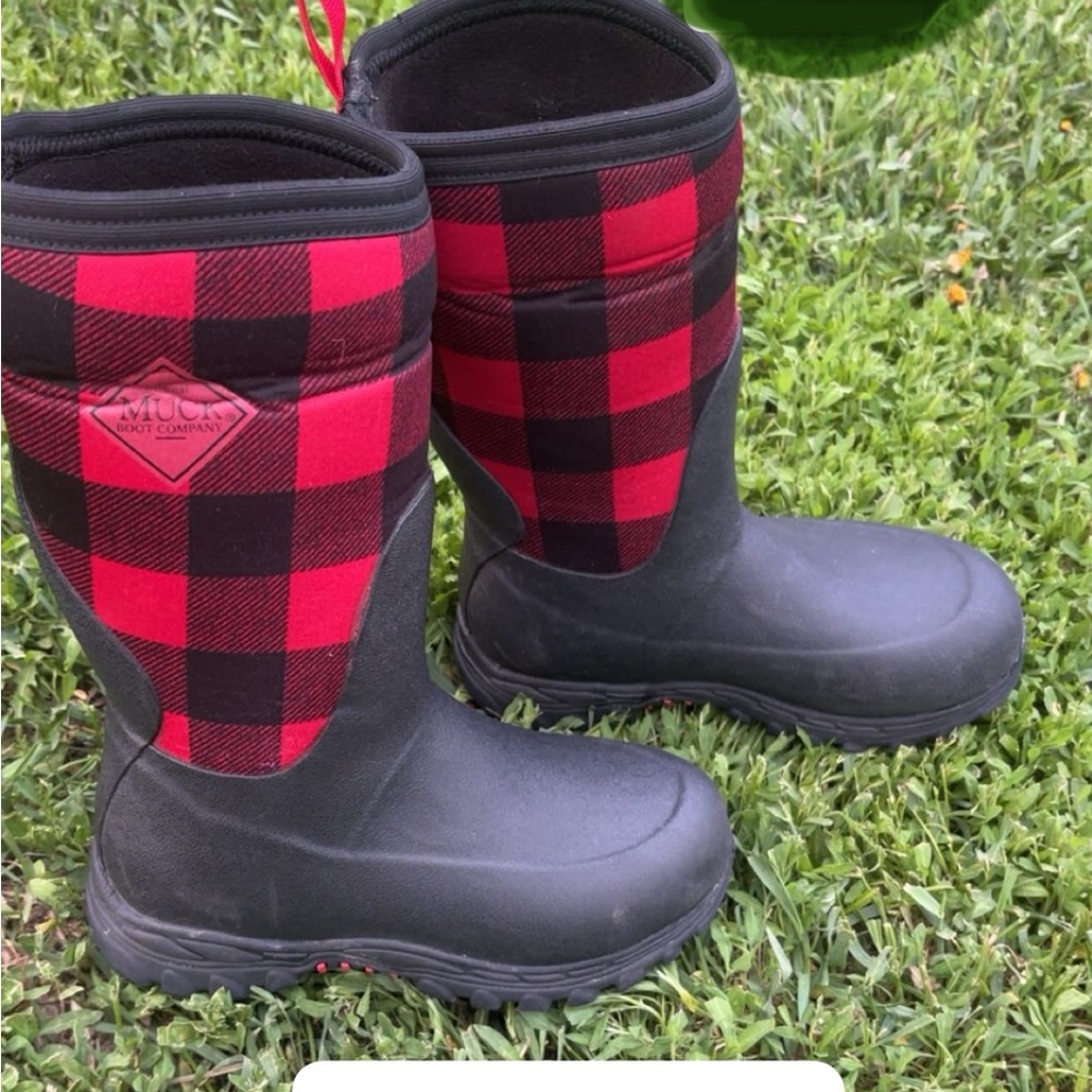 Kids' Black and Red Rain & Snow Boots